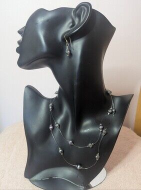 PrimalNeed OOAK Bali Sterling Silver Peacock FWPearl Illusion Necklace/Earrings